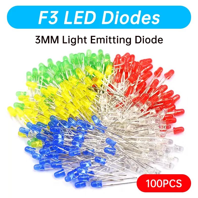 F3 LED ̿  ŰƮ, , , , Ķ, , Ȳ, ũ ,  , DIY ߱ ̿ ŰƮ, 3mm, Ʈ 100 